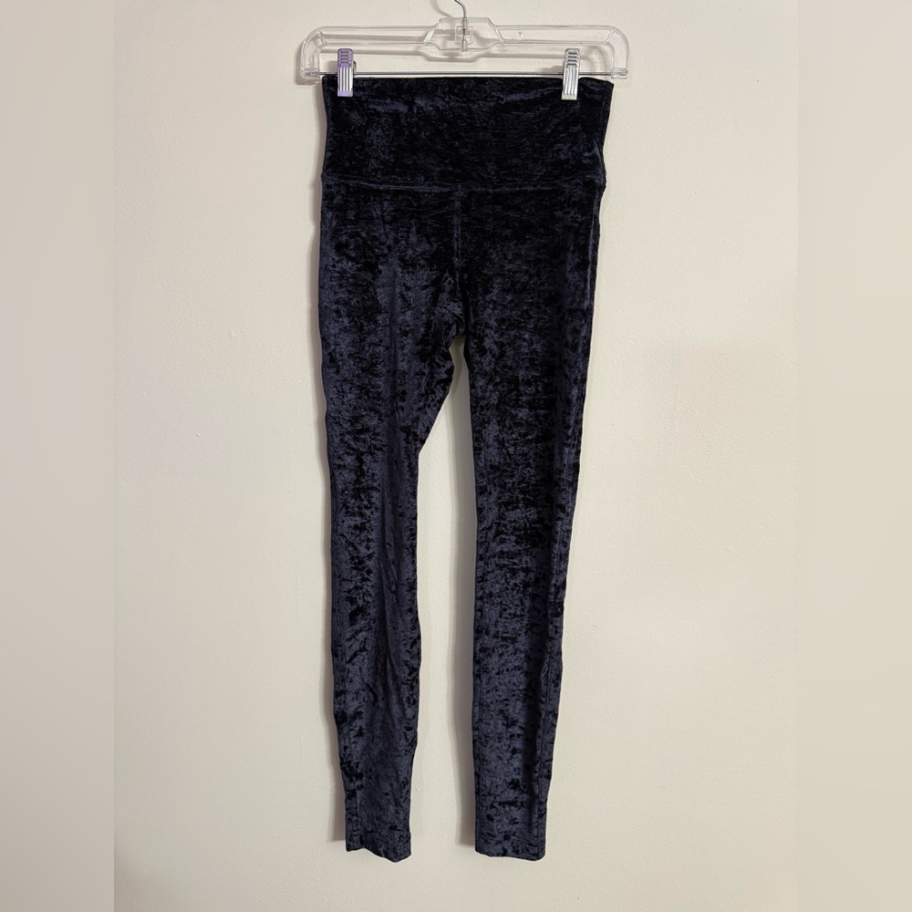 Lululemon Align Super High Rise Pant 28" Crushed Velvet Black Womens Size 6